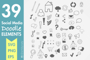39 Social Media Doodle Elements for Modern Web Design