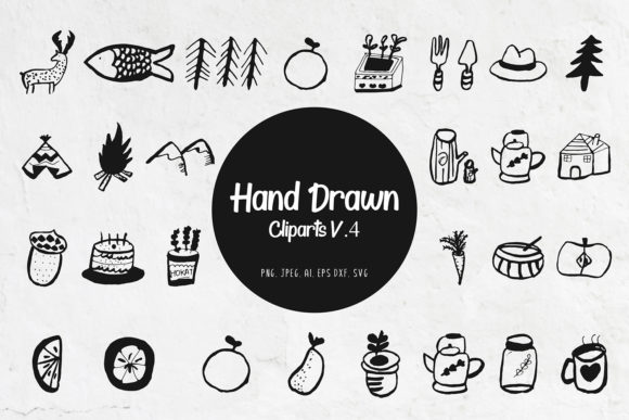 45 Handmade Miscellaneous Cliparts V4 for Clean Graphics and Illustrations