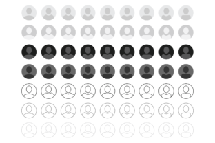 Anonymous User Icons for Handmade Graphics