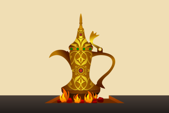 Antique Dallah Arabian Coffee Pot Graphics