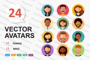 Avatars Cartoon People Vector Business for Modern Web Graphics
