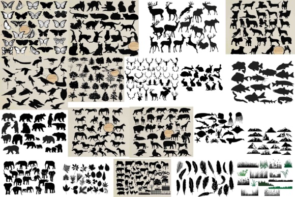 Big Animal Silhouette Bundle for Graphics and Decorative Elements