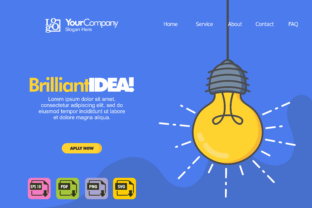 Bulb Landing Page Vector for Web Elements and Graphics