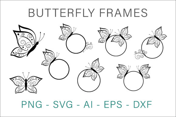 Butterfly Frame Vector Illustration for Graphics and Freebies