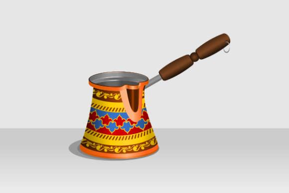 Cezve Turkish Coffee Pot Illustration for Crafting and Design