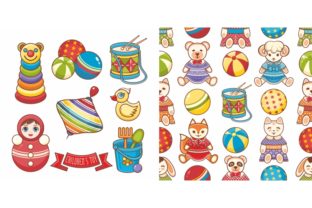 Children's Toy Seamless Pattern for Graphic Design