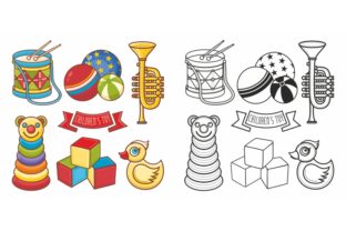 Children’s Toy Graphics for Coloring Pages