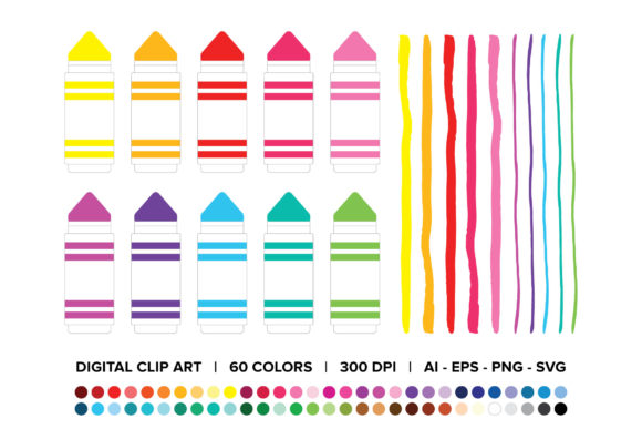 Chunky Marker Clip Art Set for Decorative Graphics