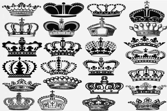 Crown Silhouette Graphics for Decorative Elements