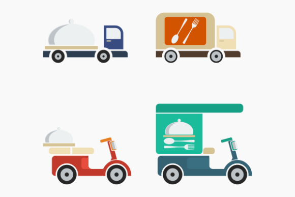 Delivery Food Iconic Symbol Illustration for Handmade Projects