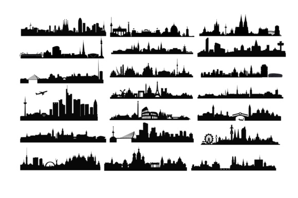 Europe City Skyline Graphics for Local Business Branding