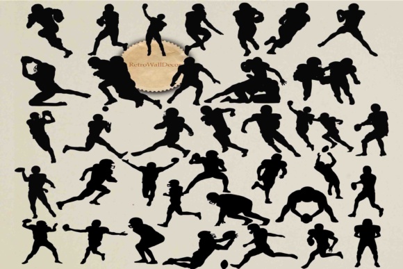 Football Silhouettes for Crafts and Graphics