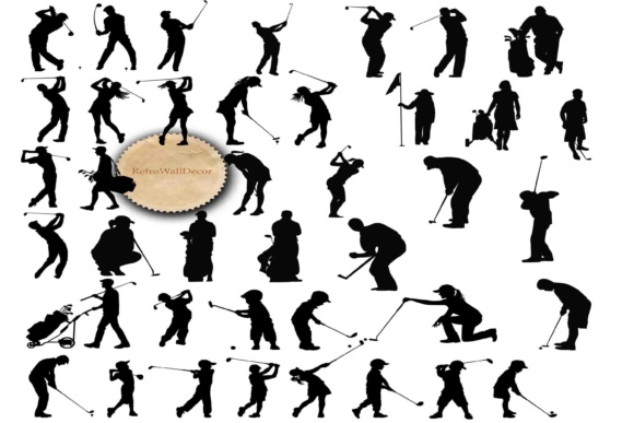 Golf Silhouettes for Crafts and Graphics
