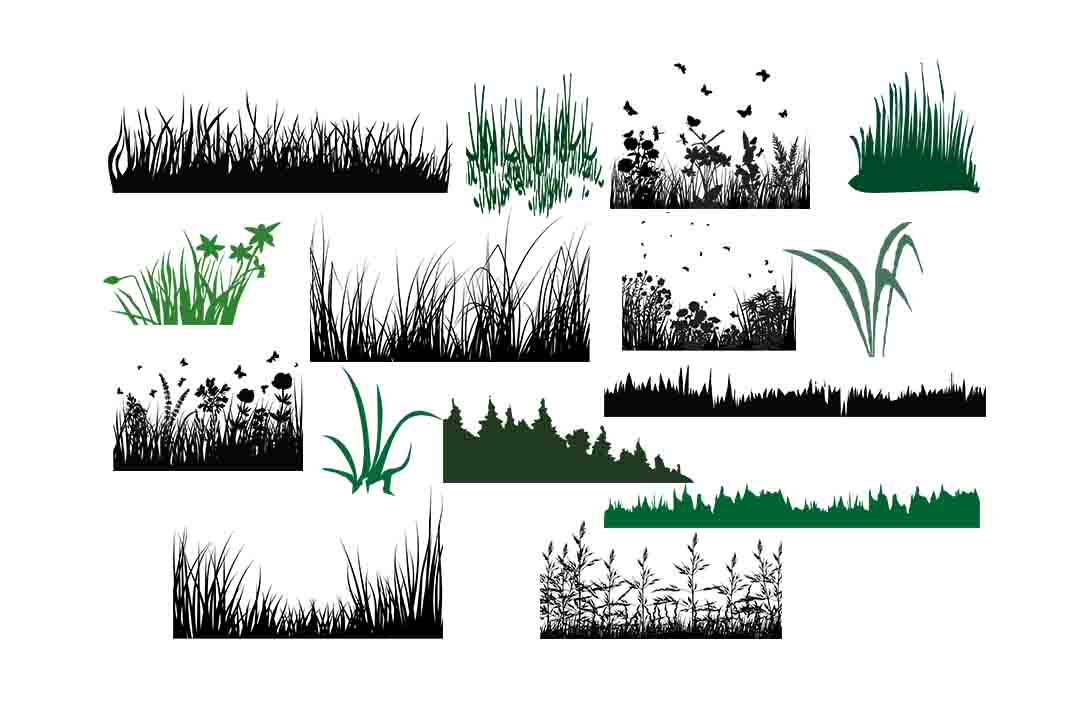 Grass Silhouette for Local Business Branding and Crafts