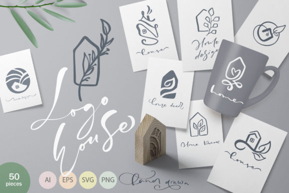 Hand Drawn Logo House Vector Elements Review