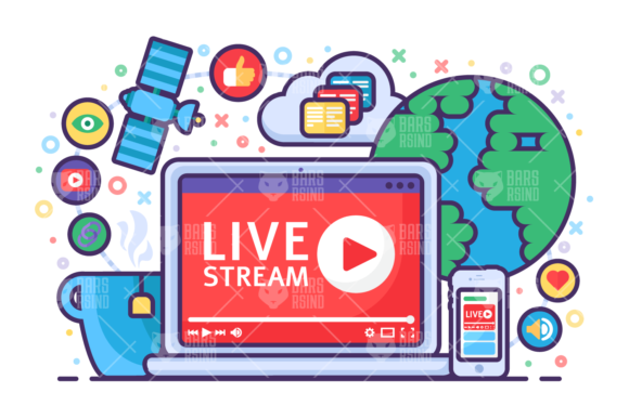 Live Stream Concept Illustration Review for Embroidery Projects