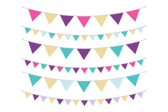 Purple Gold and Teal Triangle Banners - Decorative Graphics for Branding
