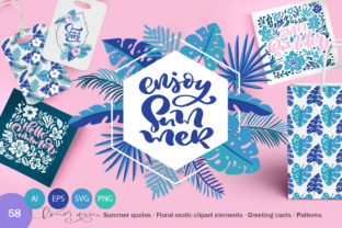 Summer Exotic Palm Bundle Graphics for Handmade Creations