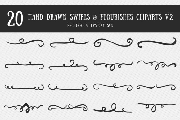 Swirls Flourishes Cliparts Ver. 2 for Branding and Marketing Graphics
