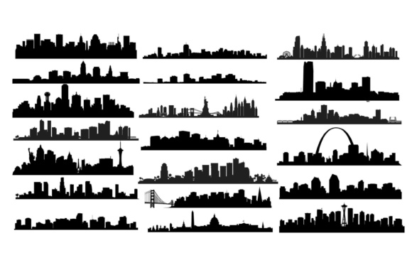 US City Skyline Graphics for Blog and Website Design