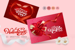 Valentine Vector Greeting Cards for Crafting & Design