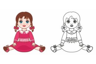 Vector Doll Cartoon for Kids Toy Graphics