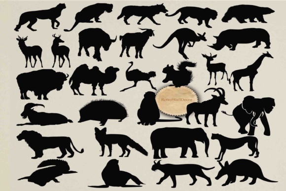 Wild Animals Silhouettes for Crafts and Graphics
